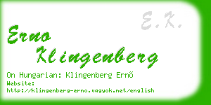 erno klingenberg business card